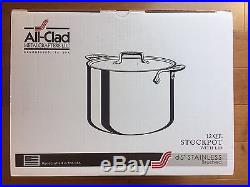 All-Clad BD55512 d5 Stainless Brushed 12-quart Stockpot with Lid BRAND NEW NIB