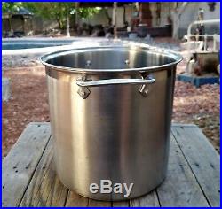 All Clad Brushed Stainless Steel 12 Quart Stock Pot Very Good Condition