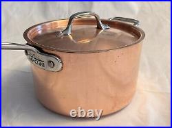 All-Clad C2 Copper 4qt Stock Pot Pan with Copper Lid 8 x 5 Soup