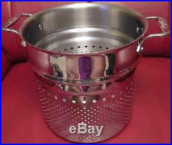 All Clad COPPER CORE Stainless Steel 7 QT TALL Stock Pot & Pasta Pentola NEW