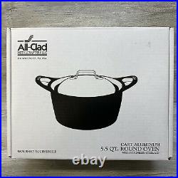 All Clad Cast Aluminum 5.5 QT Round Dutch Oven Stainless Steel Lid NEW Open Box