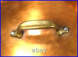 All Clad Copper Cop R Chef Stock Pot Brass Handle 3 Rivets Skillet Fry Pan VTG