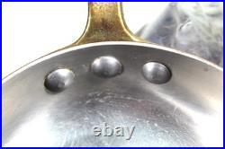 All Clad Copper Cop R Chef Stock Pot Brass Handle 3 Rivets Skillet Fry Pan VTG