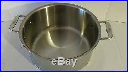 All Clad Copper Core 8 Qt Stock Pot Stainless Steel with Lid Open Stock