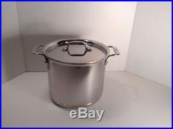 All Clad Copper Core Tall Stock Pot With Lid 7 Qt 5 Ply Stainless Pan Steel New