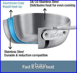 All-Clad D3 3-Ply Stainless Steel Stockpot 5 Qt Induction Oven Broiler Safe 600F