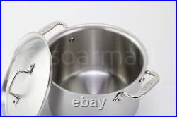 All-Clad D3 Curated Brushed Stainless Steel 5.5-qt. Stockpot With Lid New