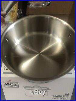 All Clad D3 Triply 6 Qt Stainless Steel Stockpot With Lid. New In Box