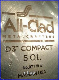 All-Clad D3 compact Stainless Steel 5-quart Stock Pot with Lid New in Package