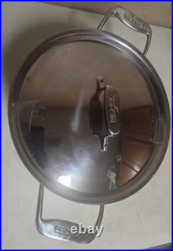 All Clad D5 8Qt Stainless NON-STICK Bonded Stock Pot With Lid 5-Ply Made In USA