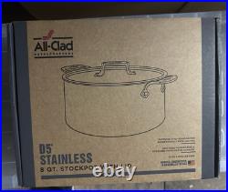 All-Clad D5 8 Qt Stainless-Steel Stock Pot. NIB