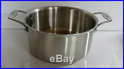 All Clad D5 8 Qt Stock Pot Brushed Stainless Steel with Lid Open Stock BD55508