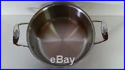 All Clad D5 8 Qt Stock Pot Polished Stainless Steel with Lid Open Stock