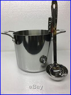 All-Clad D5 Polished 7-Qt. Stock Pot with All-clad Soup ladle. Factory Second