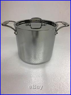 All-Clad D5 Polished 7-Qt. Stock Pot with All-clad standard Lid. Factory Second
