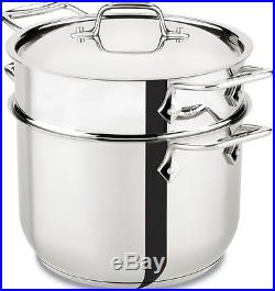 All-Clad E414S6 Stainless Steel Pasta Pot and Insert Cookware, 6-Quart