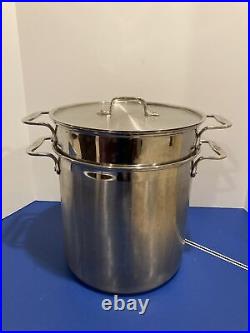 All Clad Gourmet Accessories 12 Qt Multi Cooker Steamer Baskets Lid Stainless