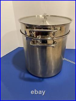 All Clad Gourmet Accessories 12 Qt Multi Cooker Steamer Baskets Lid Stainless