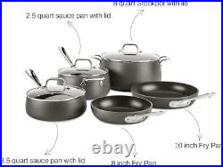 All-Clad HA1 Hard Anodized Nonstick Cookware, 10 PC Set Oven Safe 500F- Lid