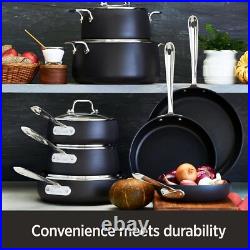 All-Clad HA1 Hard Anodized Nonstick Cookware, 10 PC Set Oven Safe 500F- Lid