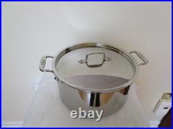 All Clad Large Cooking Stock Pot With Lid Stainless Steel 8 Quart VGC