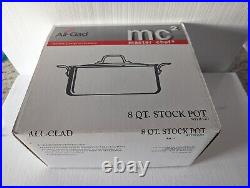 All-Clad MC2 8 Qt. Stock Pot Stainless Steel Tri-Ply WithLid Box Papers Chef