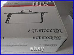 All-Clad MC2 8 Qt. Stock Pot Stainless Steel Tri-Ply WithLid Box Papers Chef