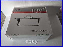 All-Clad MC2 8 Qt. Stock Pot Stainless Steel Tri-Ply WithLid Box Papers Chef