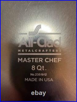 All Clad Master Chef 8 qt Stock Pot with Lid USA Aluminum with Stainless inide