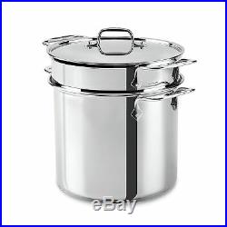 All-Clad Multicooker 8 qt. Stainless Steel Covered Stock Pot Steamer Insert