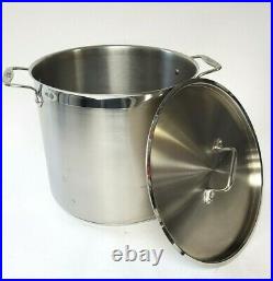 All Clad RARE 20 Quart XXL Brushed Stainless Steel Stock Pot with Lid EUC