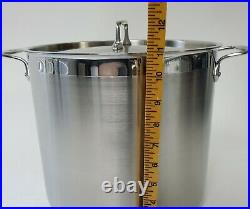 All Clad RARE 20 Quart XXL Brushed Stainless Steel Stock Pot with Lid EUC