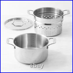 All-Clad Simply Strain Stainless-Steel 8 qt Multipot with lid
