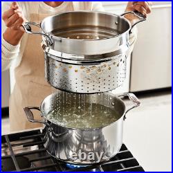 All-Clad Simply Strain Stainless-Steel 8 qt Multipot with lid