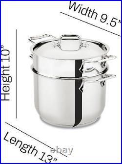 All-Clad Specialty Stainless Steel Stockpot, Multi-Pot with 6-Quart, Silver