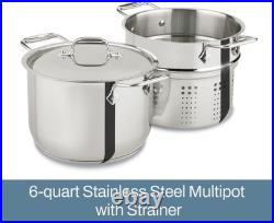 All-Clad Specialty Stainless Steel Stockpot, Multi-Pot with 6 Quarts, Silver