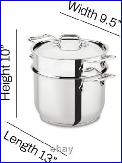 All-Clad Specialty Stainless Steel Stockpot, Multi-Pot with 6 Quarts, Silver