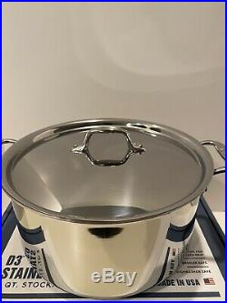 All Clad Stainless 8 Qt STOCK POT with LID Item # 4508 Tri Ply Stainless