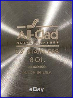 All Clad Stainless 8 Qt STOCK POT with LID Item # 4508 Tri Ply Stainless