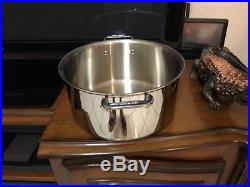 All Clad Stainless 8 Qt STOCK POT with LID Item Tri Ply Stainless