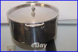 All Clad Stainless STOCK POT with LID Item # 4508 Tri Ply Stainless
