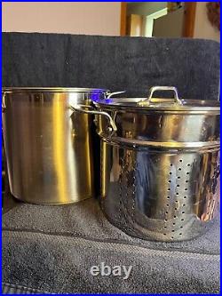 All Clad Stainless Steel 12 Quart Pasta Maker/ Multicooker 3 Pieces