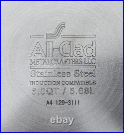 All-Clad Stainless Steel 3-Piece 6 Qt. Pasta Pot With Strainer & Lid A4 129-3111