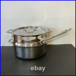 All-Clad Stainless Steel 5 Quart Stock Pot/ Deep Skillet with Steamer with Lid 11