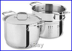 All-Clad Stainless Steel 6 qt. Pasta Pot withInsert E414S664 NEW