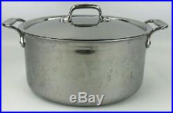 All-Clad Stainless Steel 6qt Double Handle Stock Pot with Lid 11.5 x 5.5 USED