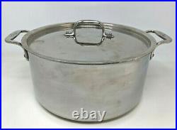 All Clad Stainless Steel 8 Qt 11 Stock Pot Sauce Pan Lid Kitchen Cookware PA21