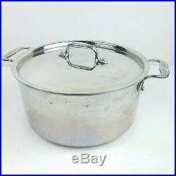 All-Clad Stainless Steel 8 Qt Stock Pot D3 Tri Ply Made in the USA w Lid 4508
