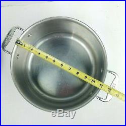 All-Clad Stainless Steel 8 Qt Stock Pot D3 Tri Ply Made in the USA w Lid 4508