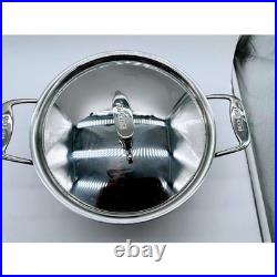 All-Clad Stainless Steel 8 Quart Stockpot with Lid Tri-Ply Bonded Induction USA